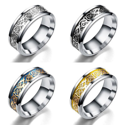 #ad Dragon Titanium Rings Mens Ring Jewelry ring Dragon Celtic Luxury Steel Rings