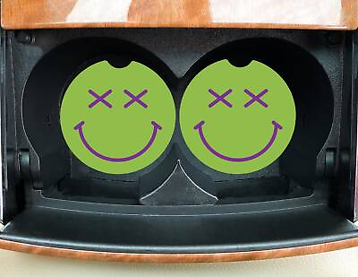 #ad Smiley Face Dead Eyes Emoji Car Coasters