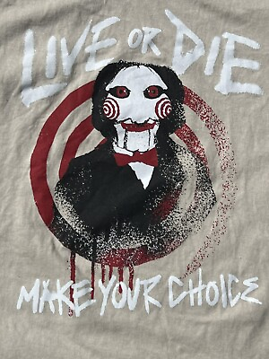 #ad Saw Jigsaw Movie Graphic T Shirt Men#x27;s Live Or Died Halloween Horror 5XL