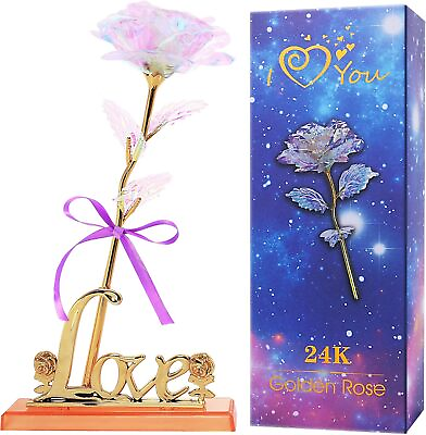 #ad Double Couple Galaxy Forever Crystal Colorful Rose Flower with Multi Color