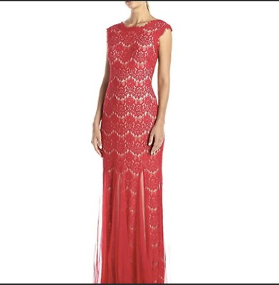 #ad Betsey amp; Adam Lace Red Cocktail Gown Size 6 $150.00