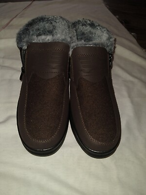 #ad New Men#x27;s Bootie Slippers Lined Size 47 Size 12 Brown
