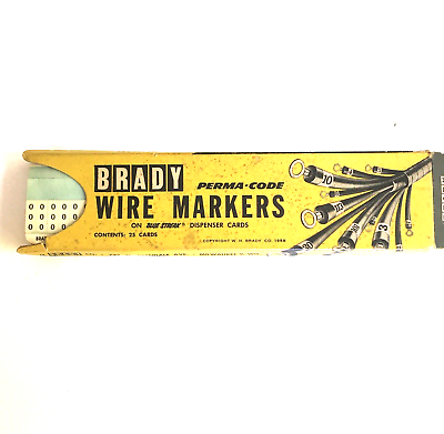 #ad Vintage Brady Wire Markers Blue Streak 0 14 1958