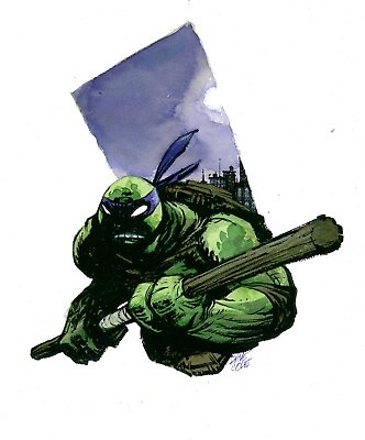 #ad Donatello Teenage Mutant Ninja Turtles Original Art Painted Sketch Watercolor