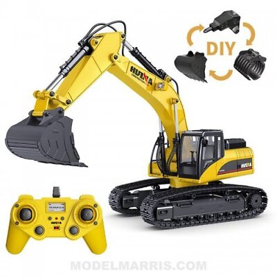 #ad 1 14 RC Professional Metal Excavator With 23 Functions Huina 1580