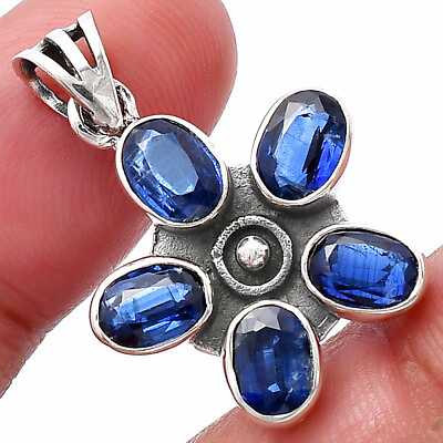 #ad Natural Blue Kyanite Brazil 925 Sterling Silver Pendant Jewelry P 1024