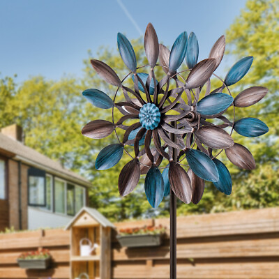 #ad Wind Spinner Outdoor Metal Large Kinetic Wind Sculpture Yard Art Garden Decor