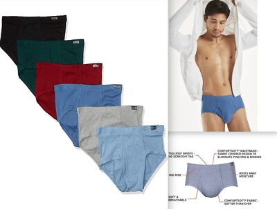 #ad 3 or 6 pack Hanes Men#x27;s Underwear Briefs Pack Bikini Mid Rise Moisture Wicking $39.99