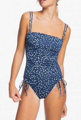#ad ROXY Juniors Polka Dot Beach Classics One Piece Swimsuit sz L Large Swimwear $50.00