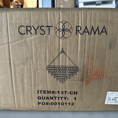 #ad Crystorama Calypso 8 Light Crystal Teardrop Chrome Chandelier 24x27 New in Box