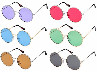 #ad Wavy Circle Round Silver Gold John Lennon Retro Sunglasses Every Color 17CS