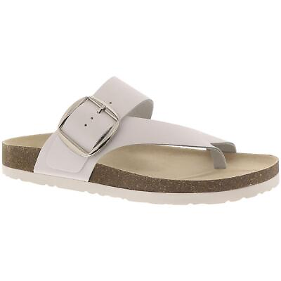 #ad White Mountain Womens Harley Leather Slip On Thongs Flats Shoes BHFO 2417