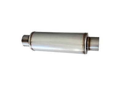 #ad Muffler 3quot; Inlet Outlet 19quot; Overall 5quot; Round body Performance Hi Flow Exhaust