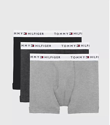 #ad Tommy Hilfiger Men#x27;s Underwear Multipack Cotton Classics Trunks Gray 3 Pack