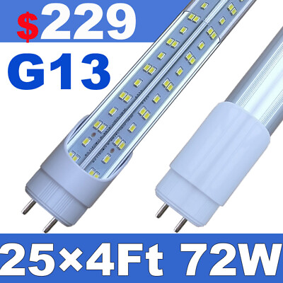 #ad T8 LED Tube Light Bulbs 72W G13 2 Pin 6500K LED Shop Light Bulb 4FT Strip Lights