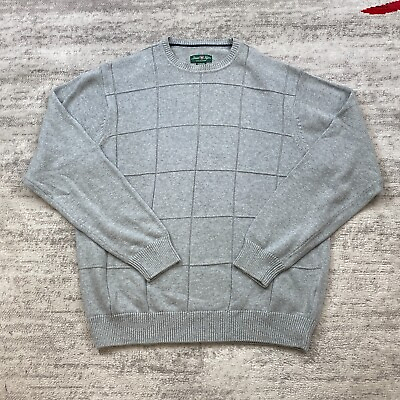 #ad David Taylor Sweater Adult Large Gray Cotton Outdoor Preppy Casual Pullover Mens