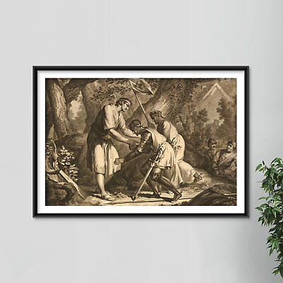 #ad Alfred the Great in the Isle of Athelney Nicholas Blakey 1778 Engraving Poster