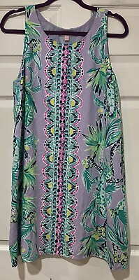 #ad NWOT Lilly Pullitzer Sz L Lavendar Tropical Sheath Dress w Liner Gorgeous