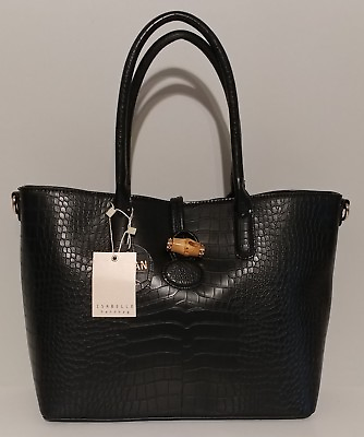 #ad NEW Isabelle Black Vegan Tote Handbag Size Large