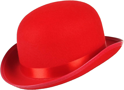 #ad Classic Black Felt Derby Hat Lightweight Bowler Hat Novelty Costume Hat for Part