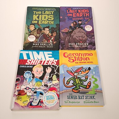 #ad Lot 4 Graphic Novels Middle Grade Last Kids on Earth Geronimo Stilton Brallier