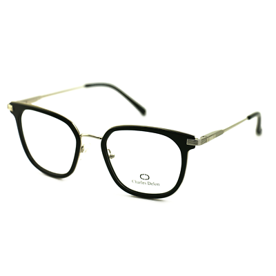 #ad Eyeglasses Womens Black Silver Frames Square 51 20 140 by Charles Delon