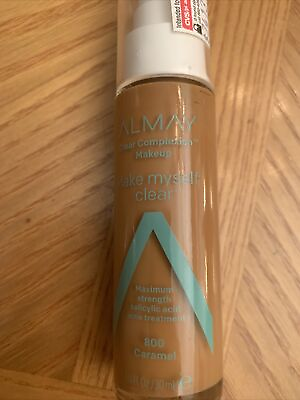 #ad Almay Clear Complexion Makeup Make Myself Clear #800 Caramel Box