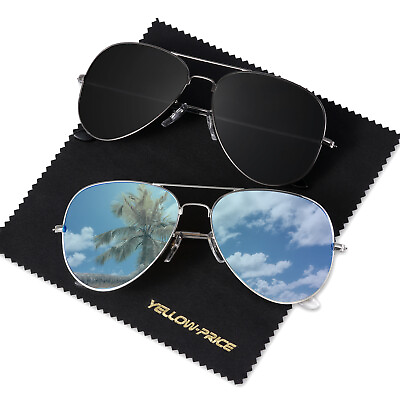 #ad Aviator Sunglasses Men Women Polarized UV Protection Mirrored Lens Metal Frame