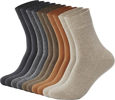 #ad J BOX Mens Cotton Crew Socks Breathable Dress Socks Casual Lightweight Comfort