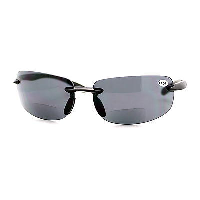 #ad Bifocal Magnification Lens Sunglasses Rimless Rectangular Fashion UV 400