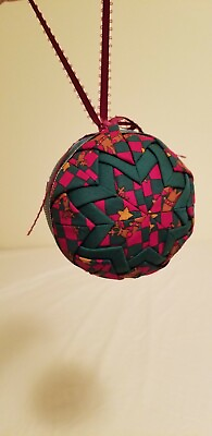 #ad Vintage Quilted Fabric Ornament Christmas Holiday