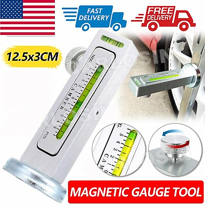 #ad Adjustable Magnetic Gauge Tool For Car Truck Camber Castor Strut Wheel Alignment