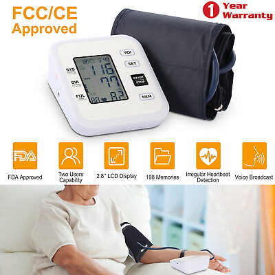#ad Automatic Upper Arm Blood Pressure Monitor Home 2.8quot; LCD Pulse Voice Broadcast