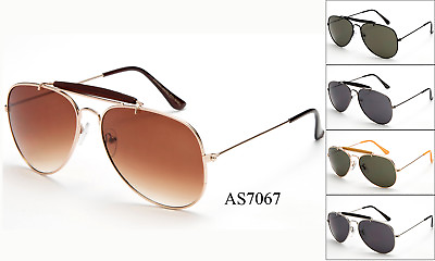 #ad Vintage Aviator Sunglasses Classic Metal Brow Bar Metal Frame Unisex UV 100% New