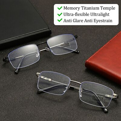 #ad Eye Protection Business Reading Glasses Anti Blue Light Memory Titanium Glasses AU $5.69