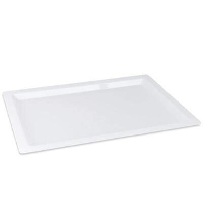#ad Elegant Rectangular White Plastic Tray 12quot; x 18quot; 1 Pc. Reusable Serving...