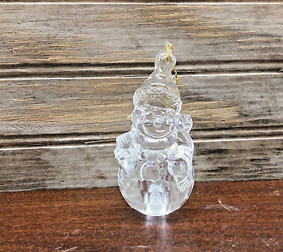 #ad Vintage Snowman Clear Acrylic Christmas Tree Ornament Opening for Tree Light 3quot;