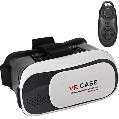 #ad Virtual Reality VR Headset 3D Glasses With Remote for Android IOS iPhone Samsung