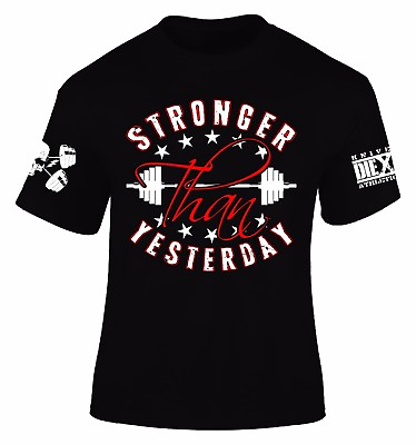 #ad Stronger Than Yesterday T shirt I Knives Out I Bodybuilding I Crossfit I Fitness