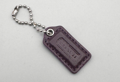 #ad Coach Mini Hangtag Charm Replacement Necklace Pendant Patent Purple Leather