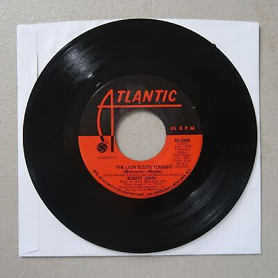 #ad Robert John Janet The Lion Sleeps Tonight Vinyl 45 Atlantic VG 8 118