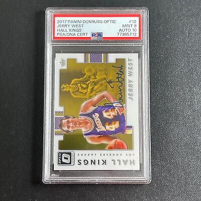 #ad 2017 Panini Donruss Optic Hall Kings #12 JERRY WEST Signed Card MINT 9 Auto 10 P