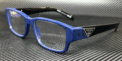 #ad PRADA PR 07ZV 18D1O1 Blue Baltic Marble Men#x27;s 55 mm Eyeglasses