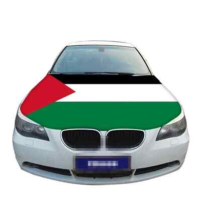 #ad Palestine Car Hood Cover Flag Bonnet Banner Elastic Fabrics 110X150CM