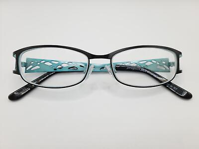 #ad Project Runway PR 105M Womens Oval Metal Eyeglasses Frames Black Blue 50□15 135