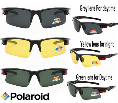 #ad HD Night Driving Glasses Polarised Anti Glare Vision Tinted Unisex Sunglasses