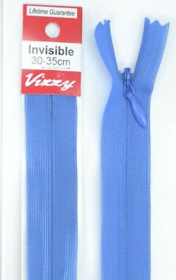 #ad Vizzy Invisible Zip 30 35cm Colour 115 BRIGHT BLUE A Quality Brand Name Zipper