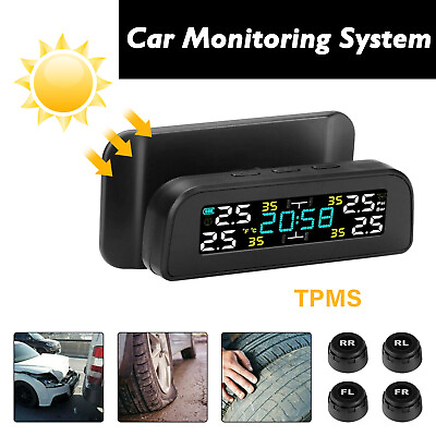 #ad Wireless Tire Pressure Car Tyre Monitor Monitoring System TPMS External 4 Sensor
