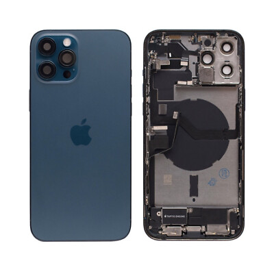 #ad iPhone 12 Pro Max Housing Back Replacement Blue With Small Parts OEM Grade AB