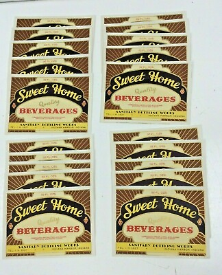 #ad Vintage Lot of 20 Sweet Home Beverages Paper Bottle Labels Indiana Harbor IN